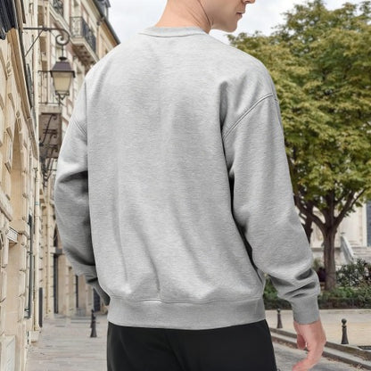 Crewneck Sweatshirt with BMX Stunt Graphic - Oversized Casual Long-Sleeve Pullover, Bold Extreme Sports Statement Top for Men