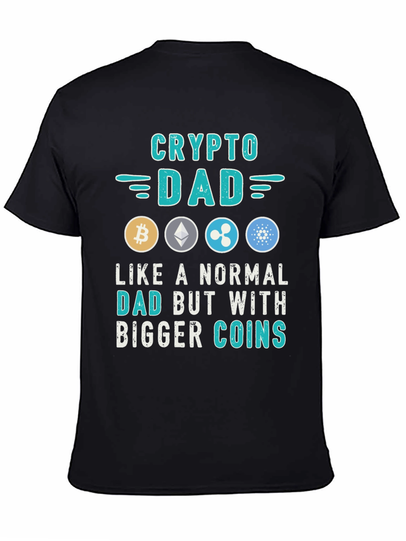 Crypto Dad T-Shirt Bitcoin Ethereum Ripple Cardano
