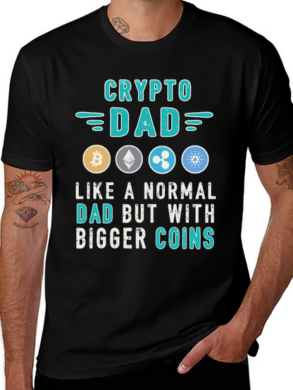Crypto Dad T-Shirt Bitcoin Ethereum Ripple Cardano