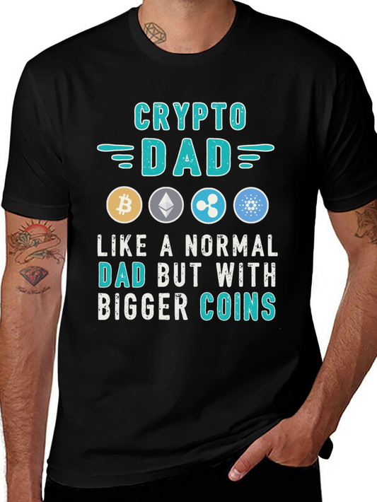 Crypto Dad T-Shirt Bitcoin Ethereum Ripple Cardano