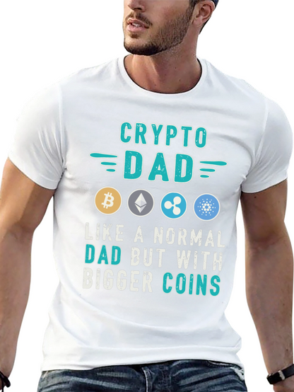 Crypto Dad T-Shirt Bitcoin Ethereum Ripple Cardano
