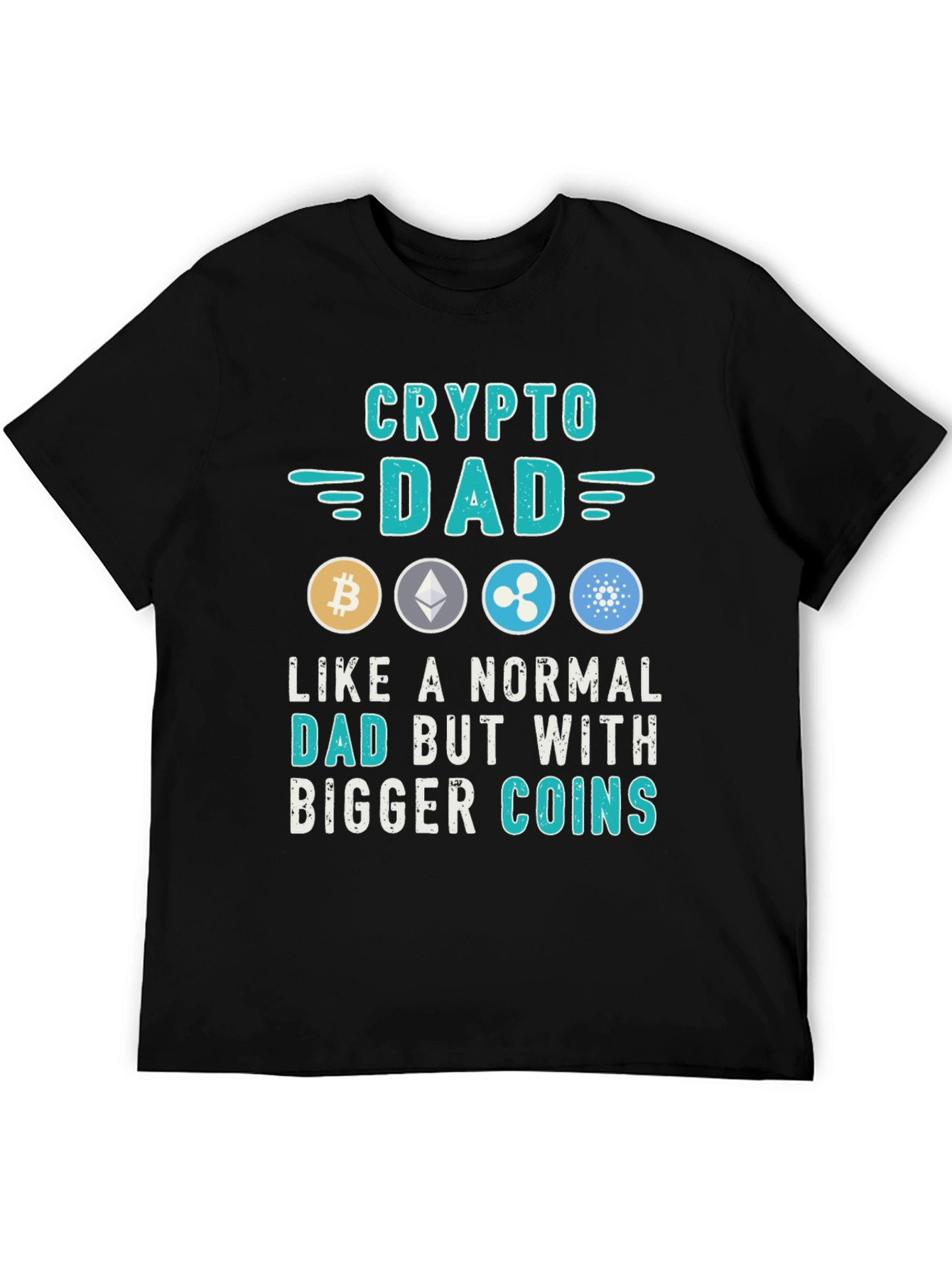 Crypto Dad T-Shirt Bitcoin Ethereum Ripple Cardano