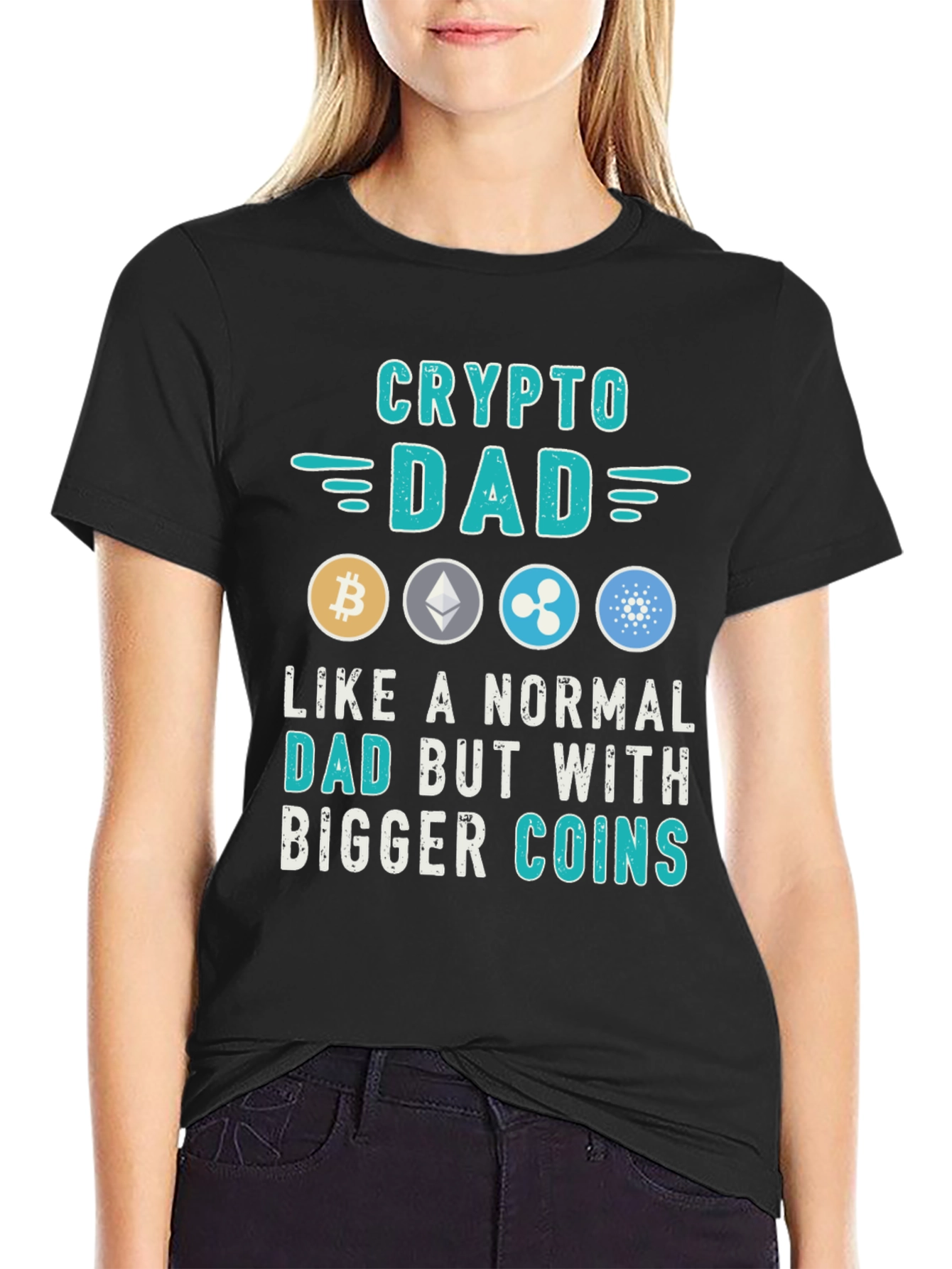 Crypto Dad T-Shirt Bitcoin Ethereum Ripple Cardano