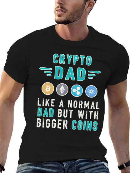 Crypto Dad T-Shirt Bitcoin Ethereum Ripple Cardano