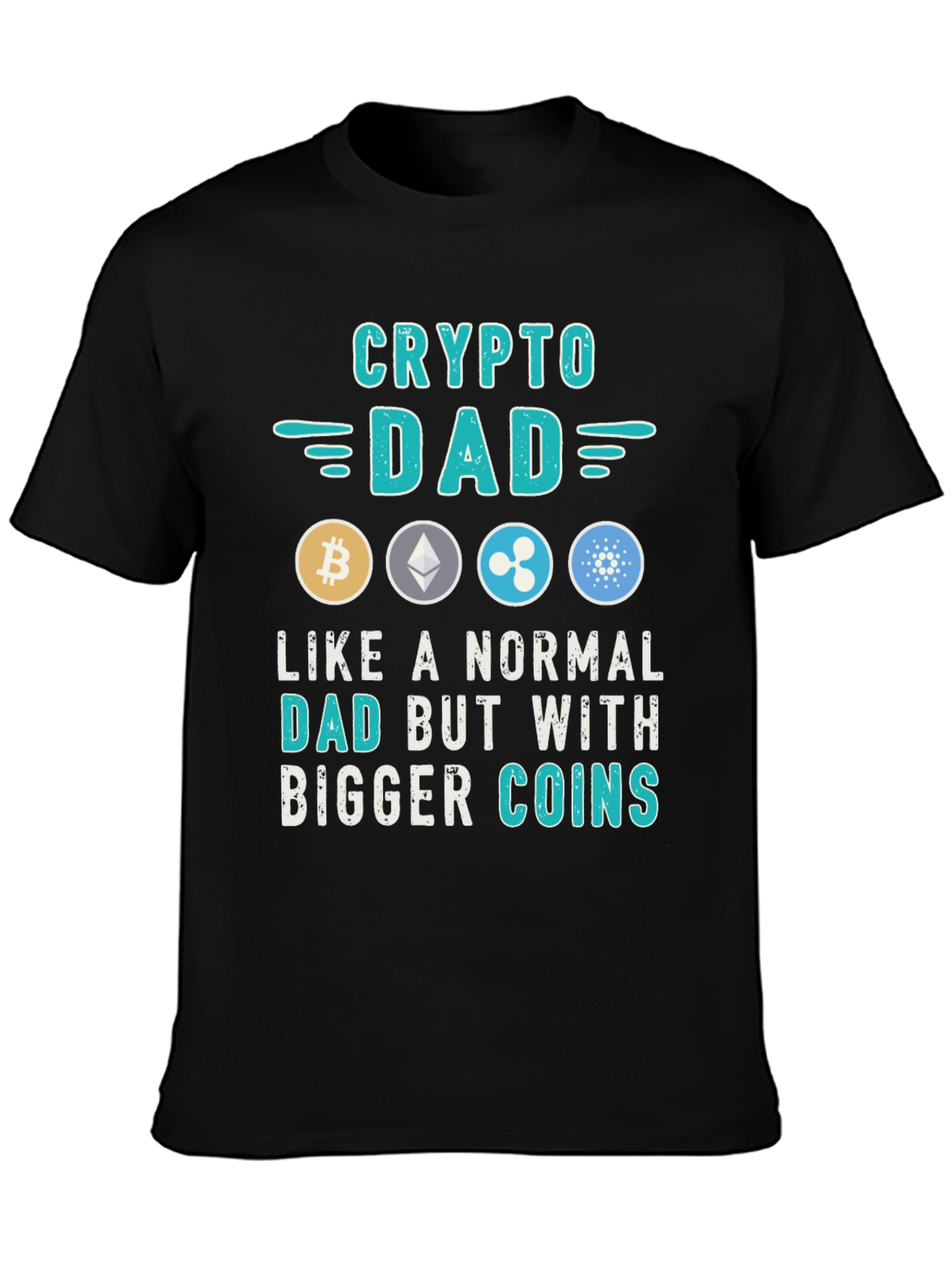 Crypto Dad T-Shirt Bitcoin Ethereum Ripple Cardano