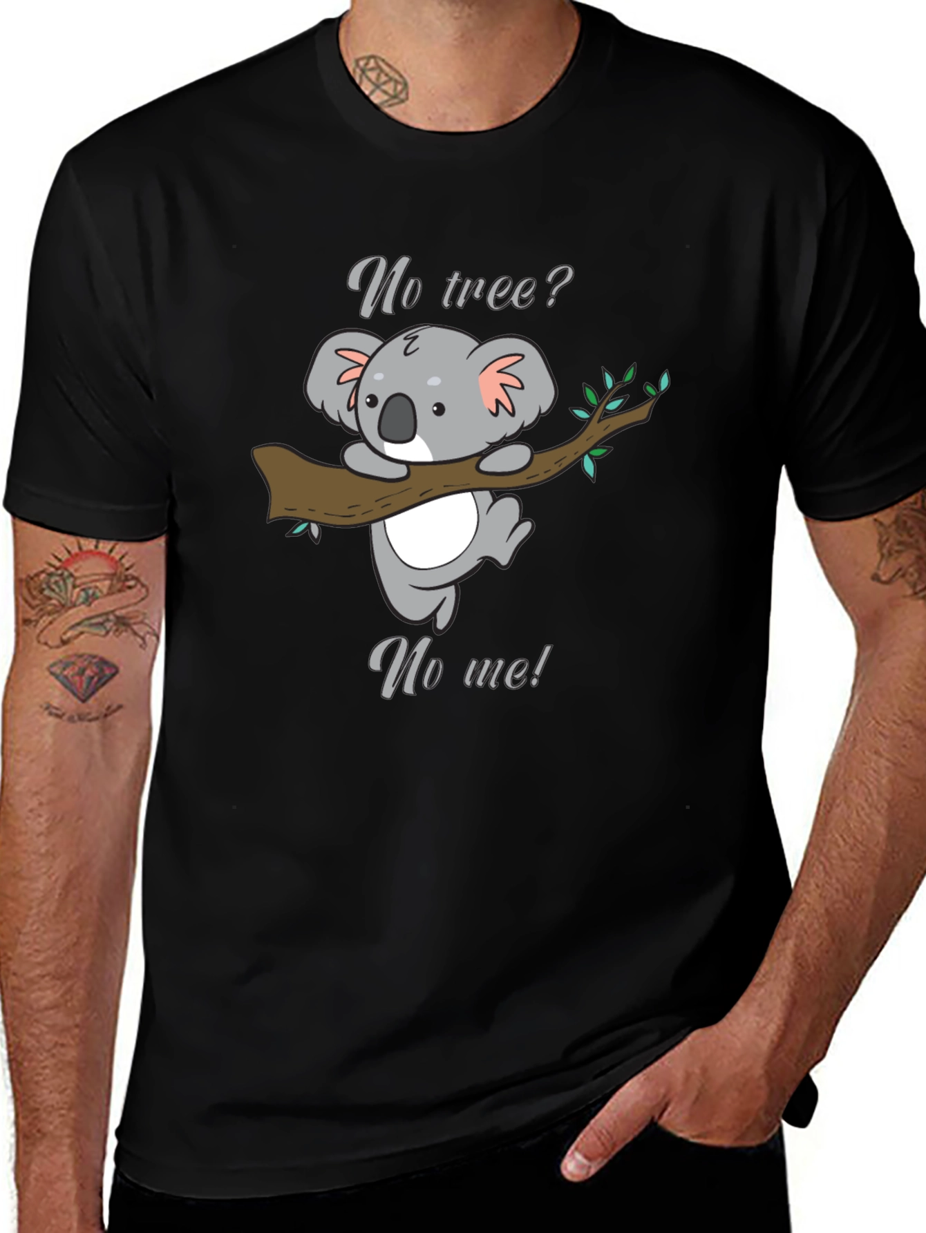 Koala No Tree No Me Graphic T-Shirt - Black