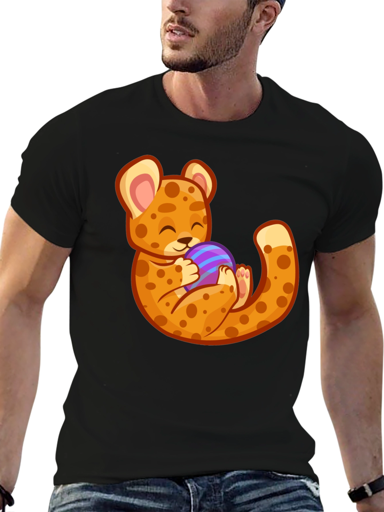 Cute Cheetah Holding Egg T-Shirt