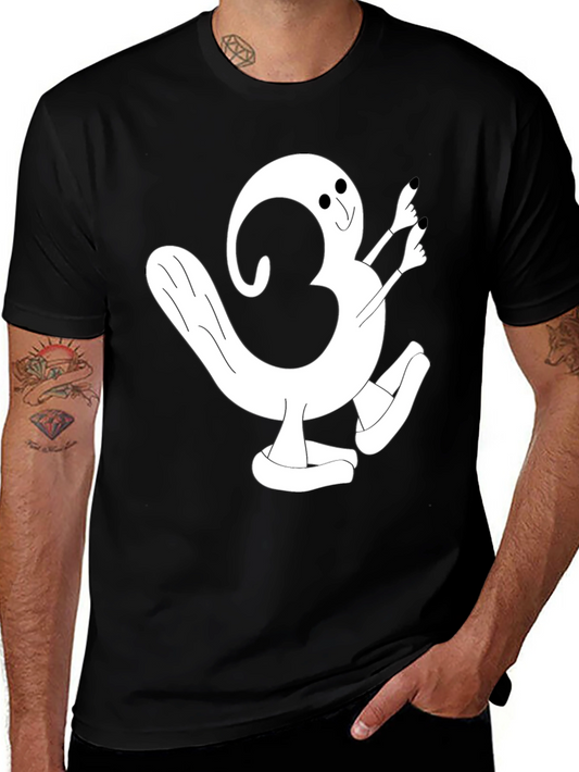 Cartoon Character Graphic Tee - Black