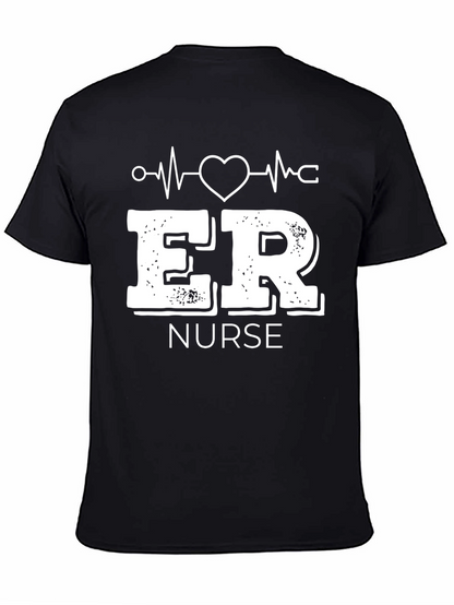 ER Nurse Graphic T-Shirt - Black Crew Neck