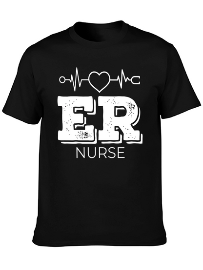 ER Nurse Graphic T-Shirt - Black Crew Neck