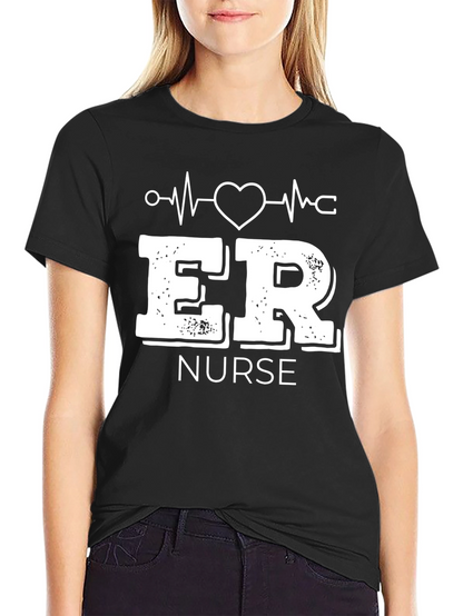 ER Nurse Graphic T-Shirt - Black Crew Neck