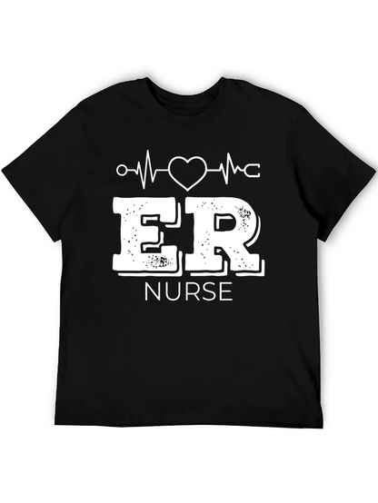 ER Nurse Graphic T-Shirt - Black Crew Neck