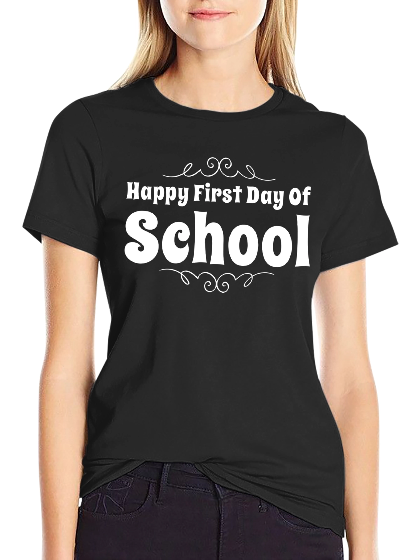 Happy First Day of School Black T-Shirt