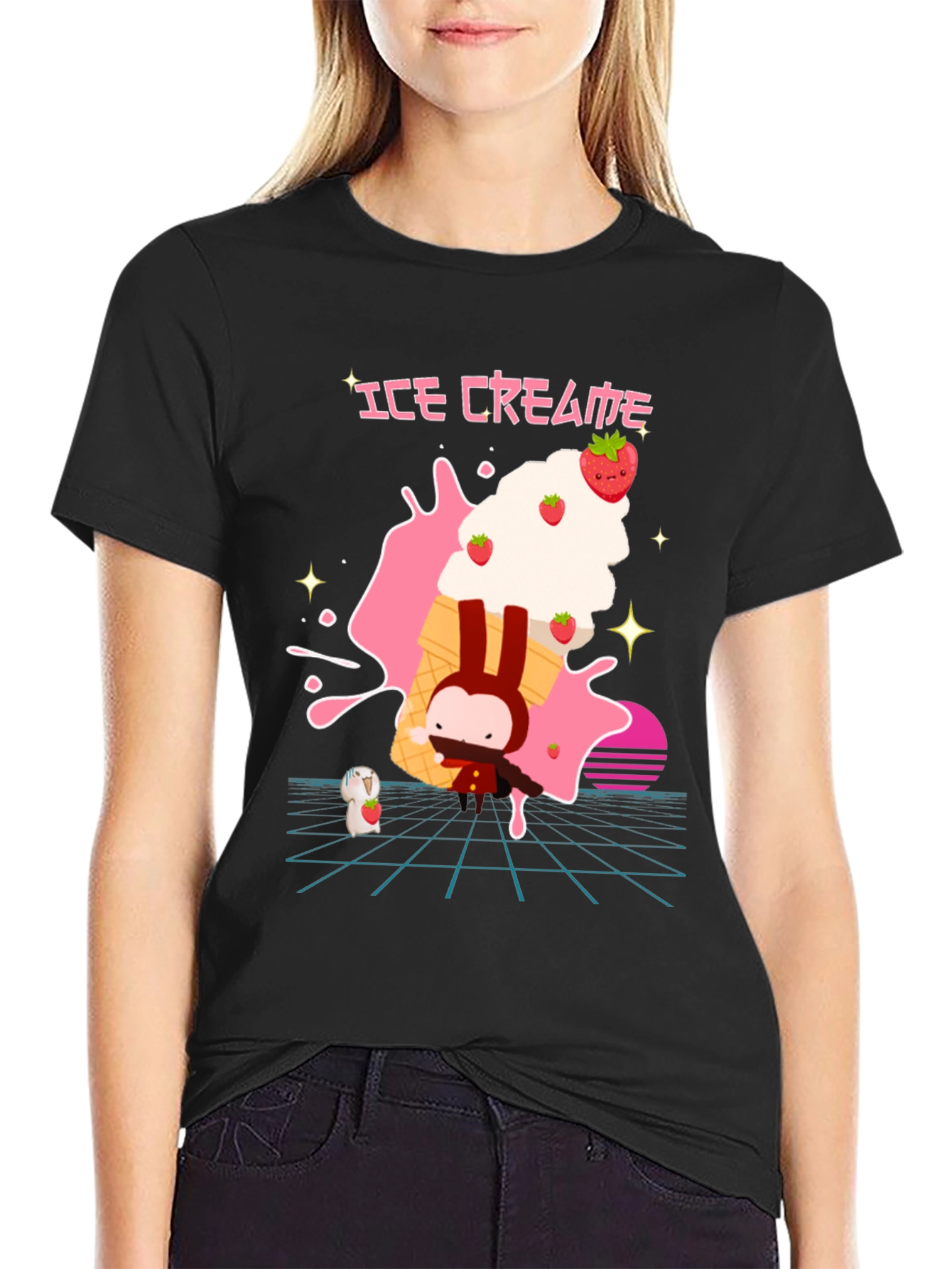 Ice Cream Bunny Graphic Tee