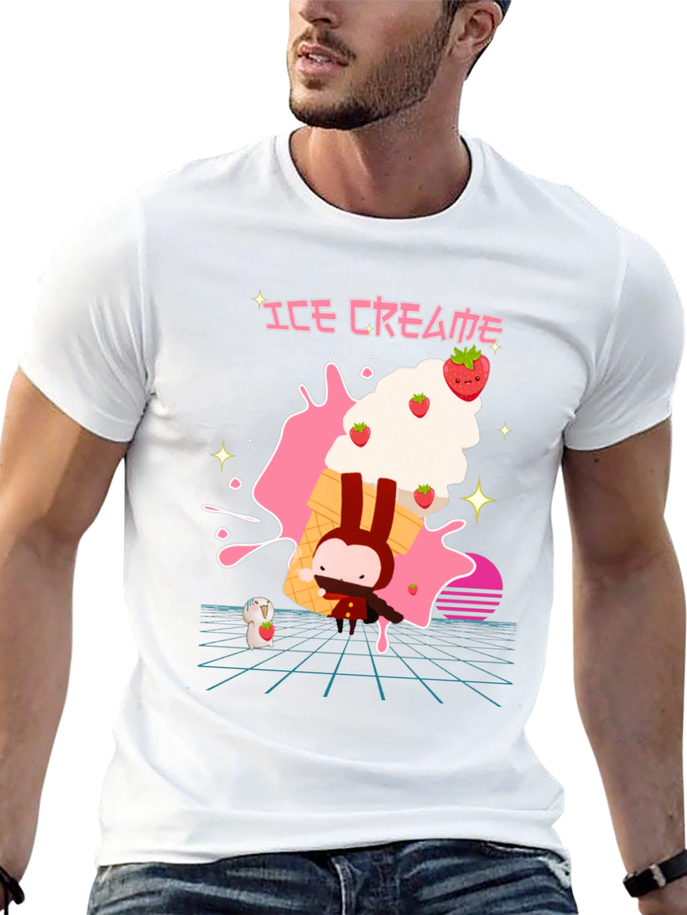 Ice Cream Bunny Graphic Tee