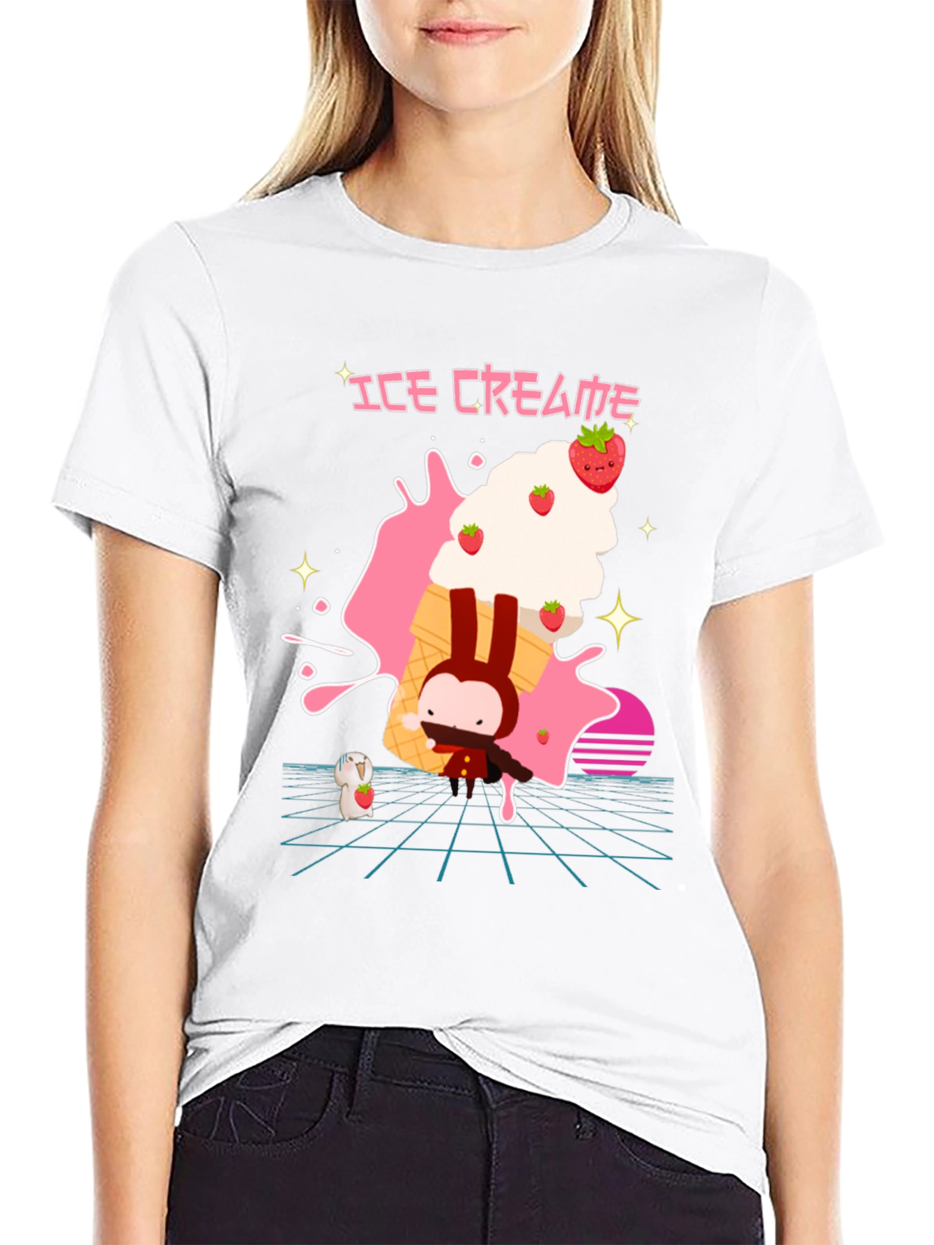 Ice Cream Bunny Graphic Tee