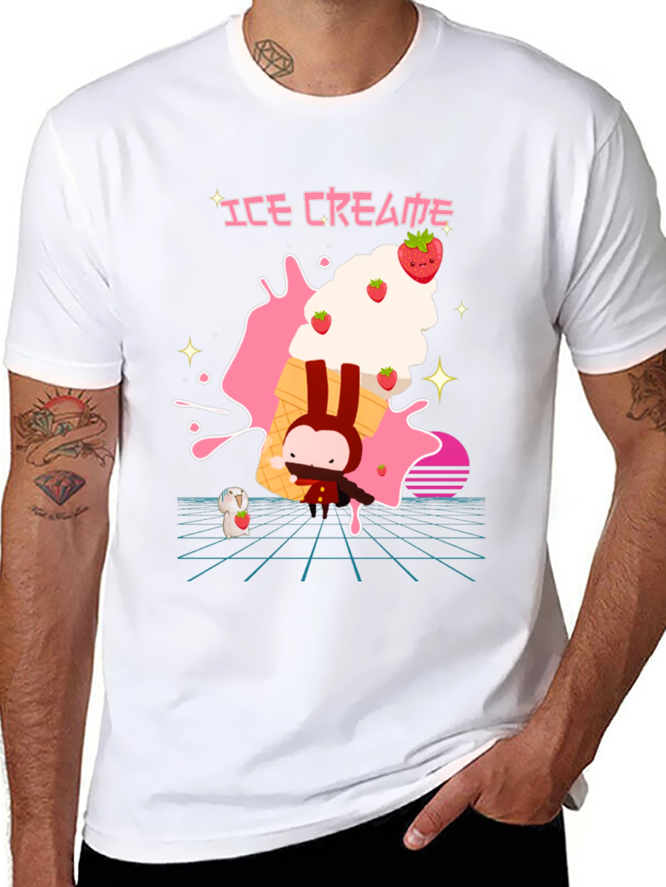 Ice Cream Bunny Graphic Tee