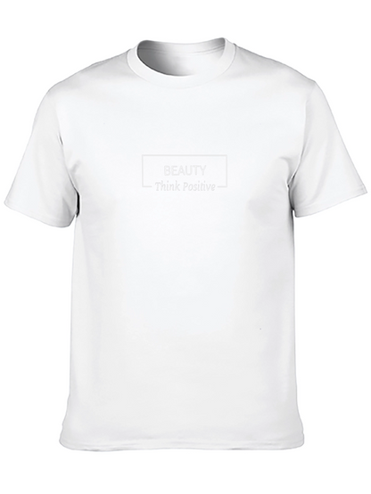 Beauty Think Positive T-Shirt Black Casual Tee