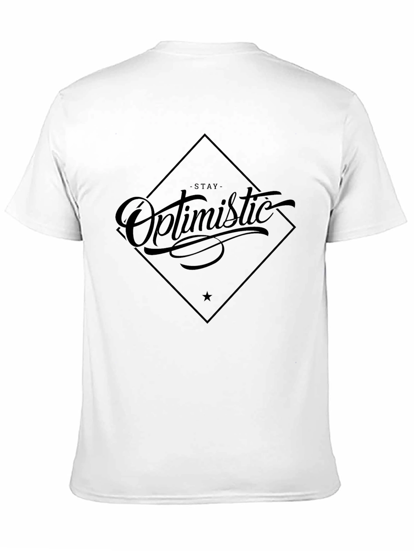 Stay Optimistic Graphic Tee - Black Cotton Casual Shirt
