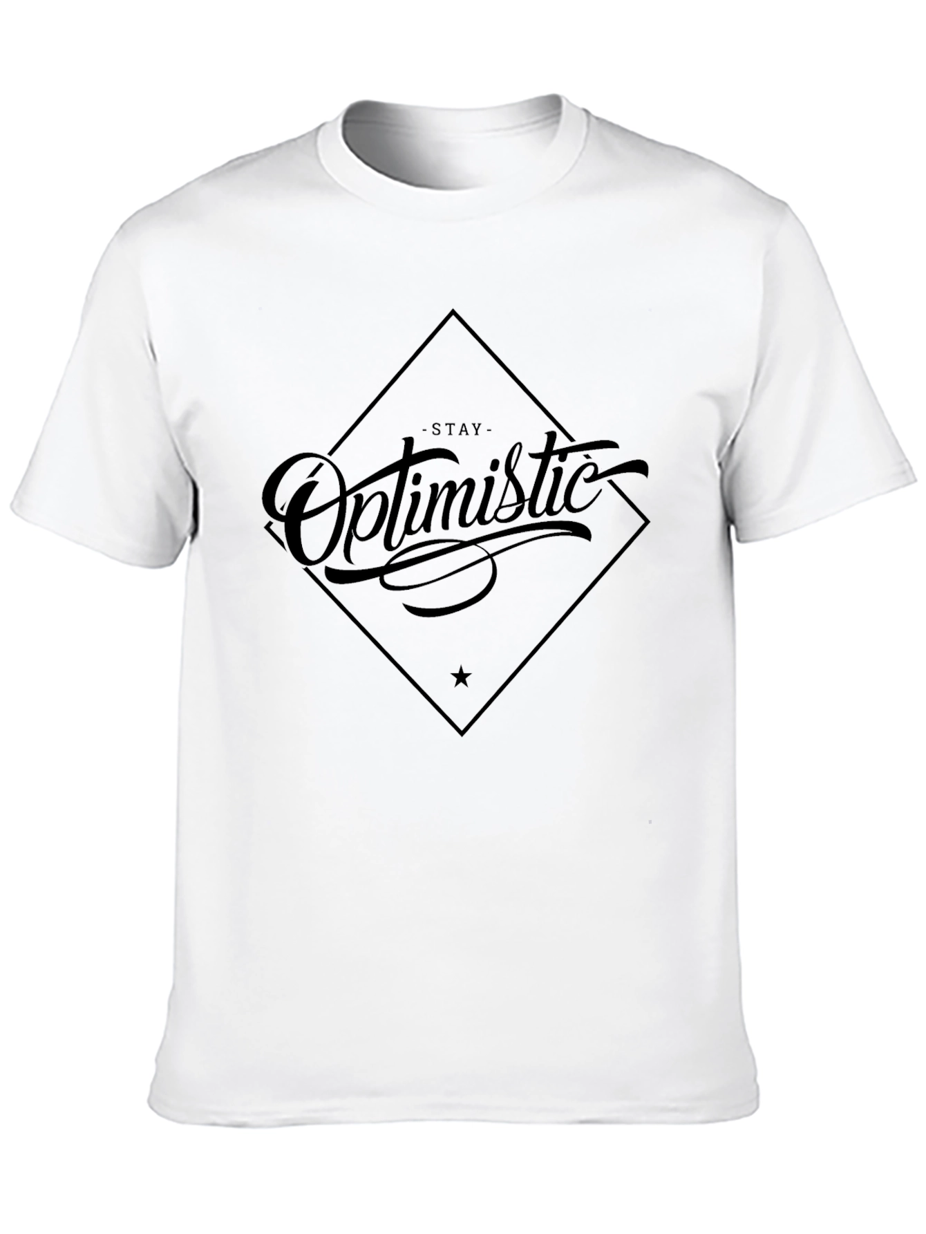 Stay Optimistic Graphic Tee - Black Cotton Casual Shirt