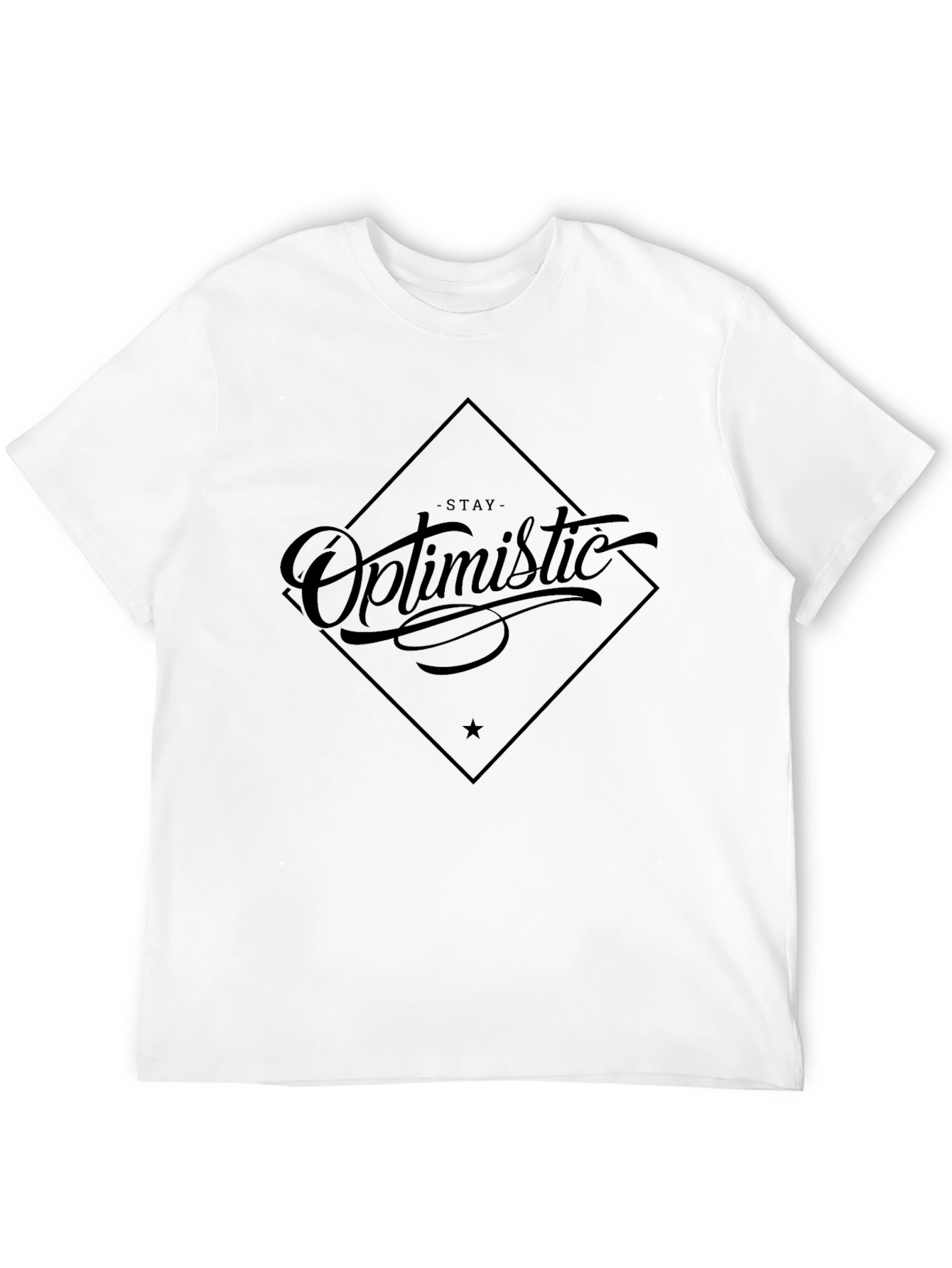Stay Optimistic Graphic Tee - Black Cotton Casual Shirt