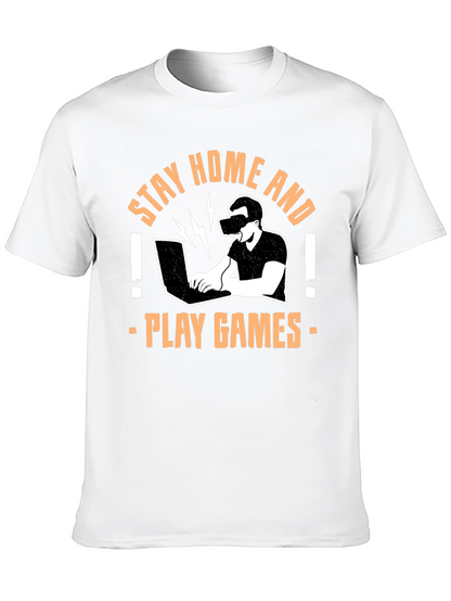 Stay Home and Play Games Graphic T-Shirt