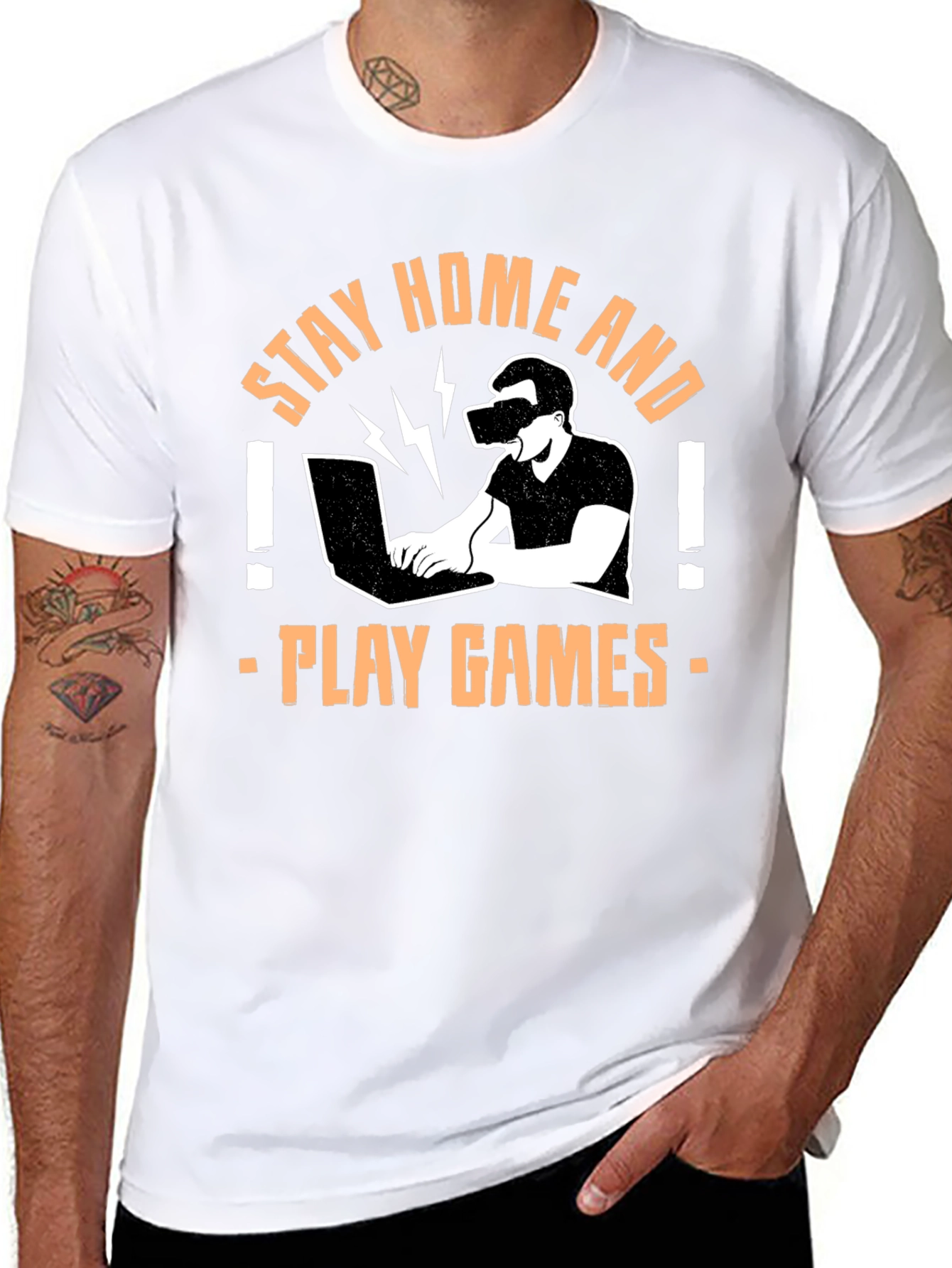 Stay Home and Play Games Graphic T-Shirt
