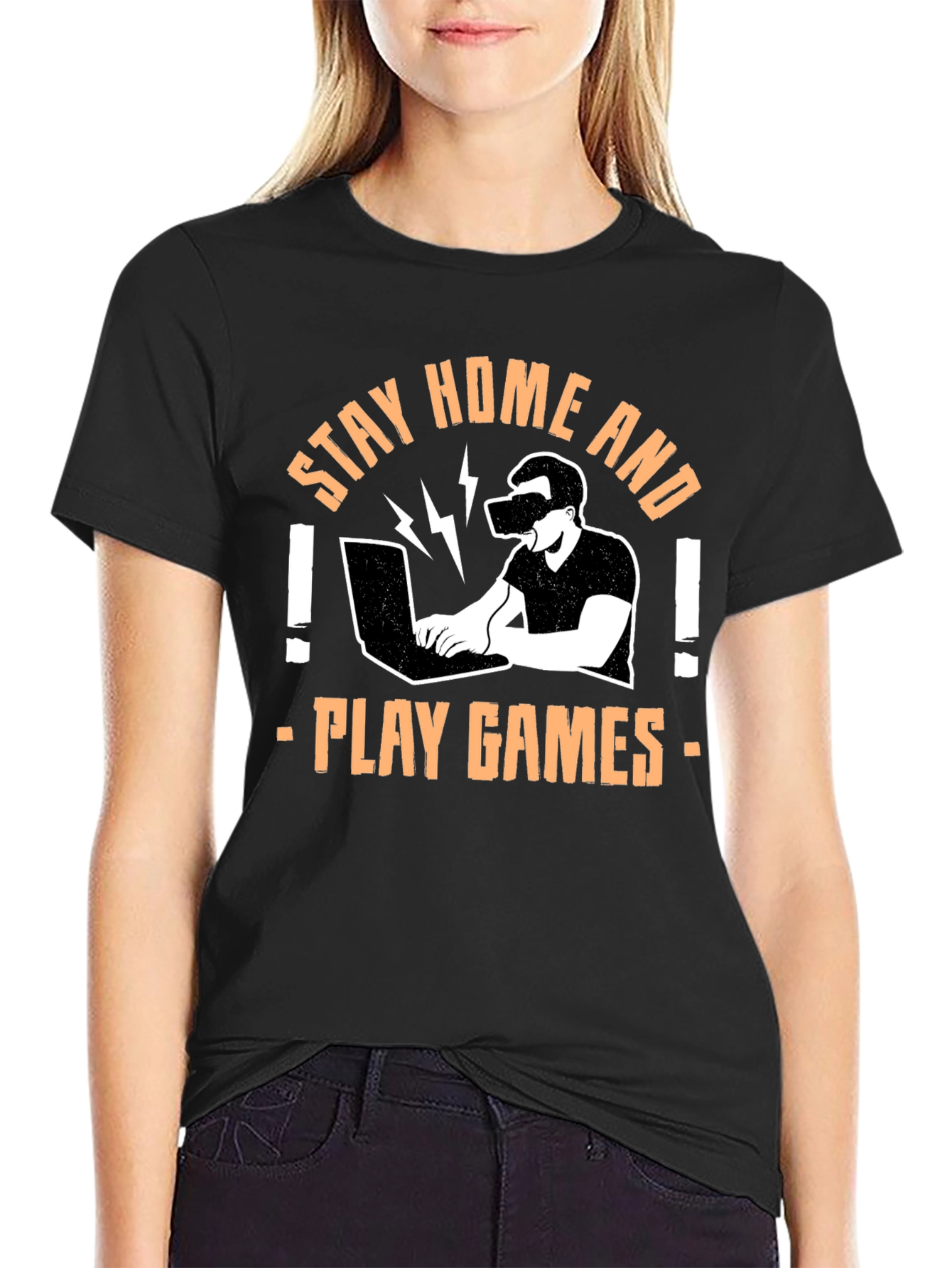 Stay Home and Play Games Graphic T-Shirt