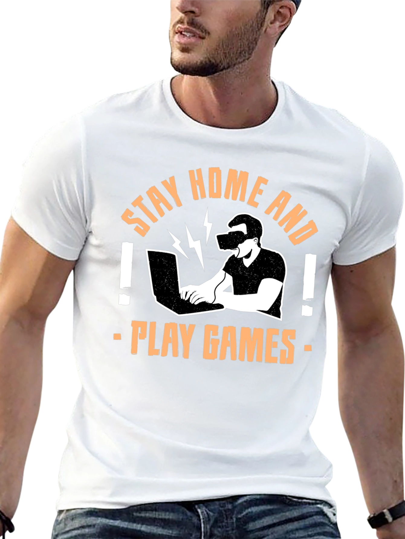 Stay Home and Play Games Graphic T-Shirt