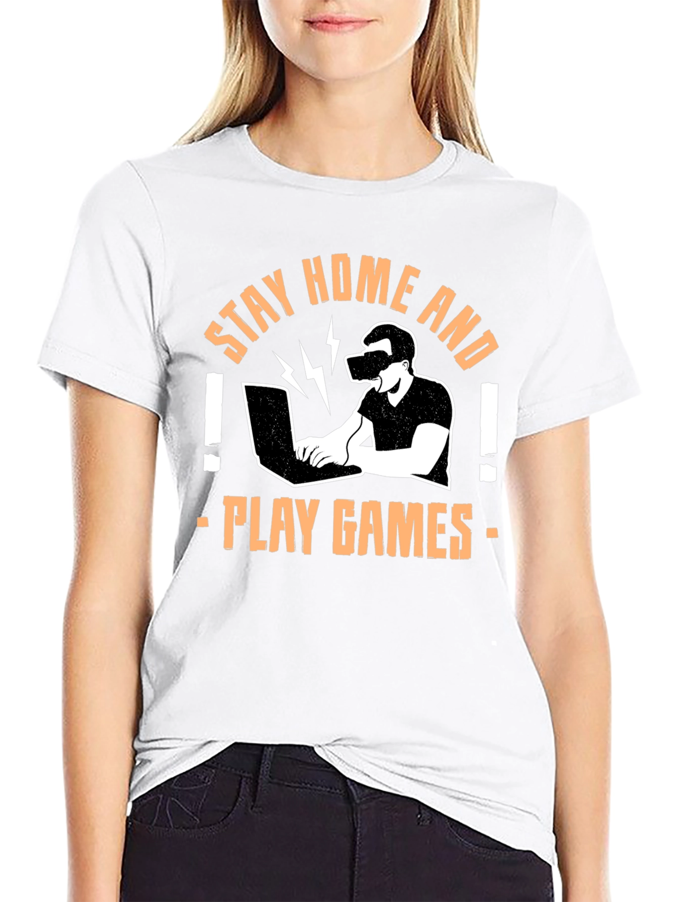 Stay Home and Play Games Graphic T-Shirt