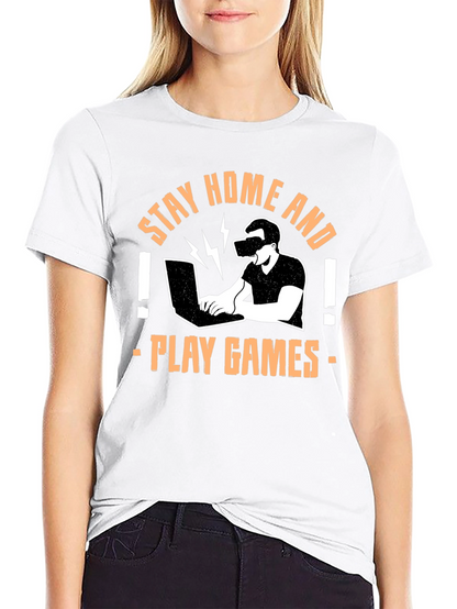 Stay Home and Play Games Graphic T-Shirt