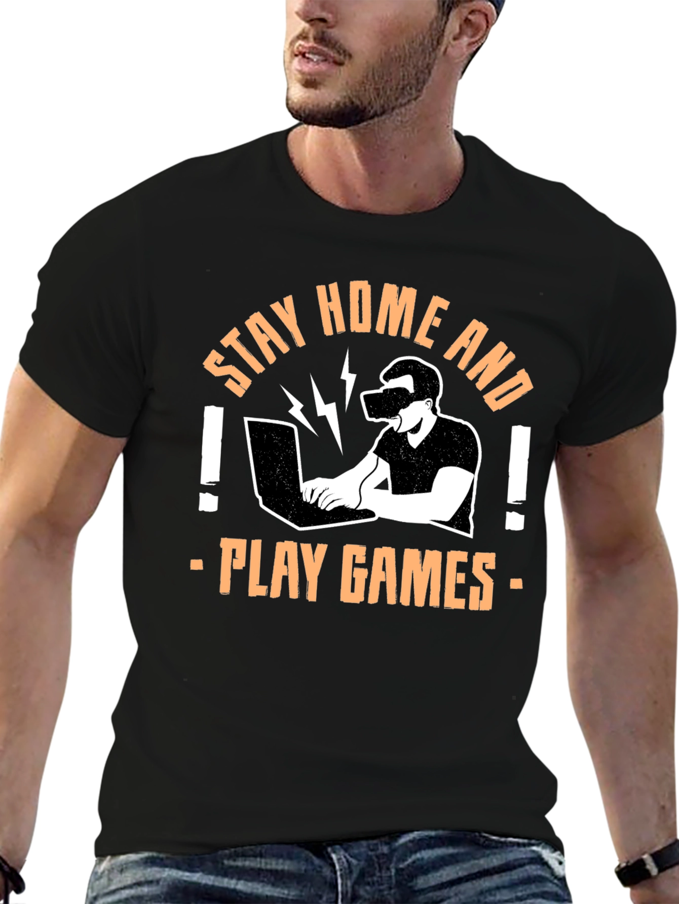 Stay Home and Play Games Graphic T-Shirt