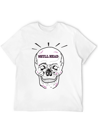 Skull Head Graphic Tee - Edgy Black T-Shirt