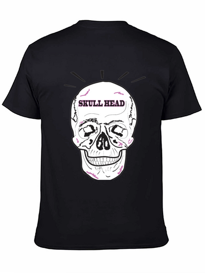 Skull Head Graphic Tee - Edgy Black T-Shirt