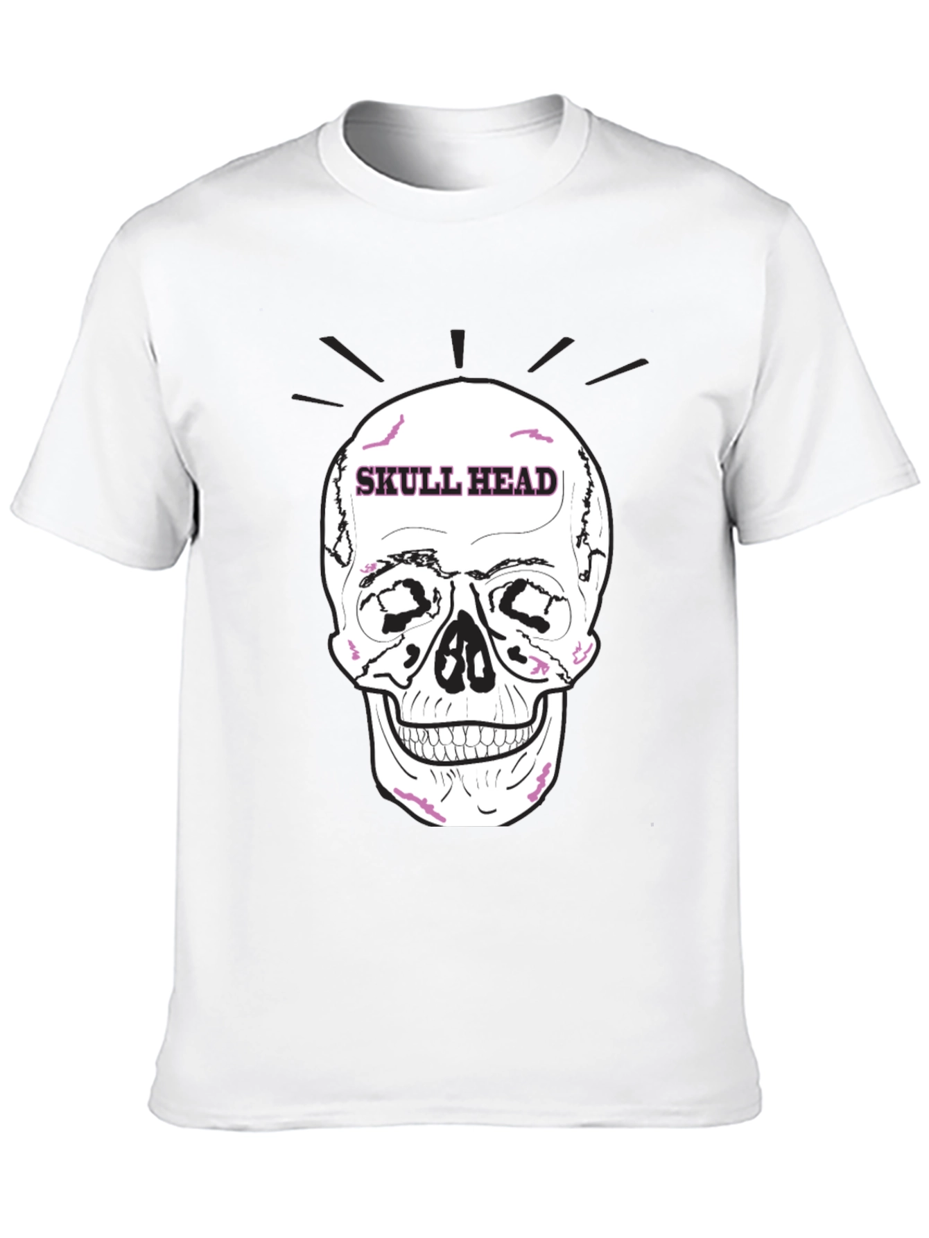 Skull Head Graphic Tee - Edgy Black T-Shirt