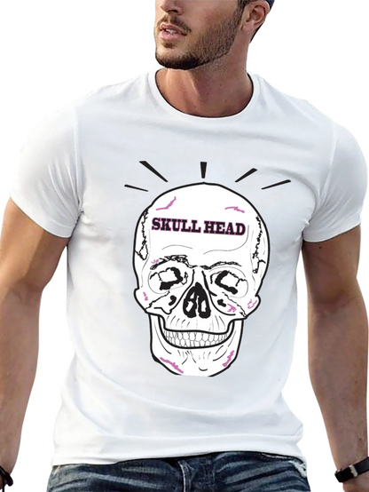 Skull Head Graphic Tee - Edgy Black T-Shirt