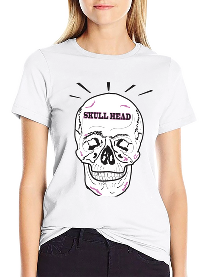 Skull Head Graphic Tee - Edgy Black T-Shirt