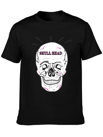 Skull Head Graphic Tee - Edgy Black T-Shirt