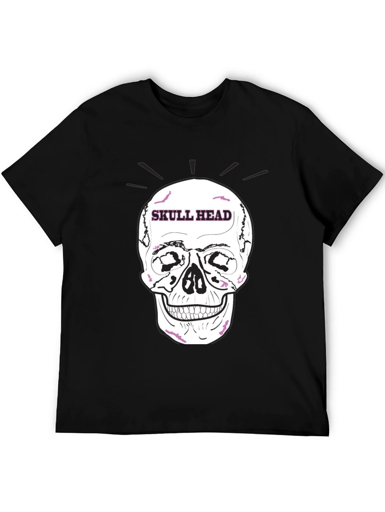 Skull Head Graphic Tee - Edgy Black T-Shirt