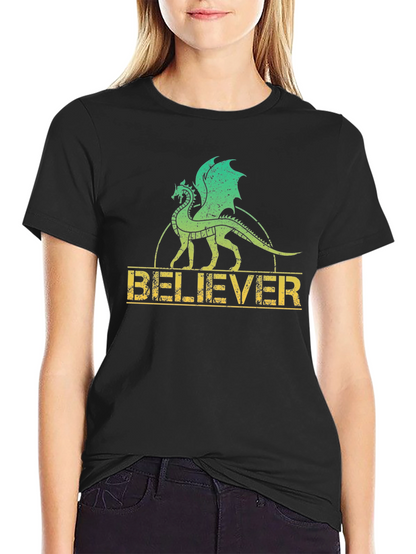 Believer Dragon Graphic Tee - Black