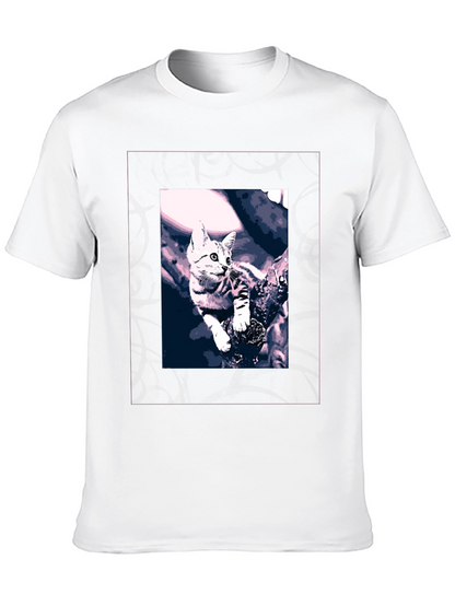 Cute Kitten Graphic Black T-Shirt