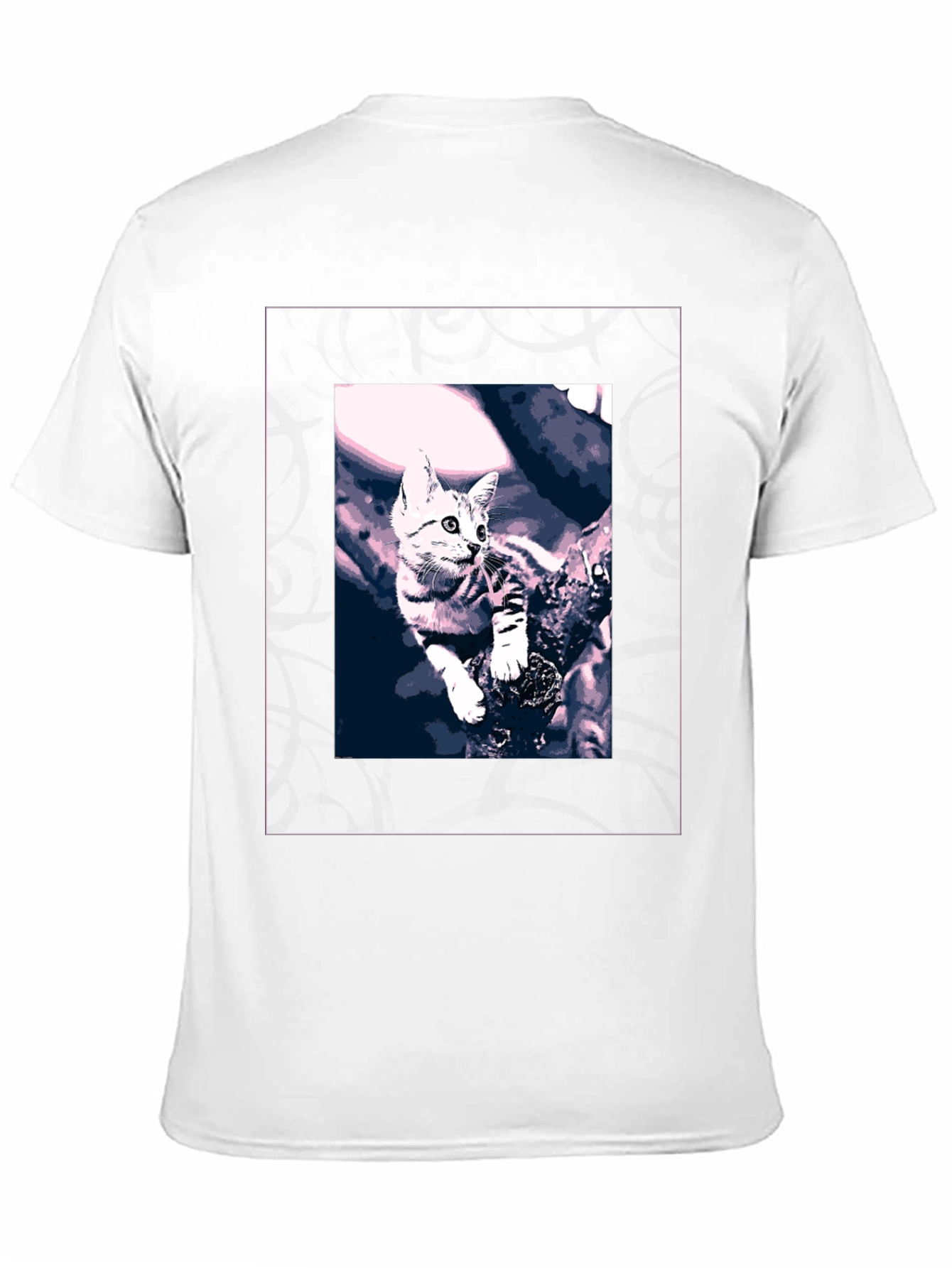 Cute Kitten Graphic Black T-Shirt