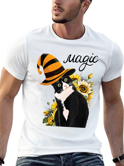 Magic Cat T-Shirt: Whimsical Halloween Style