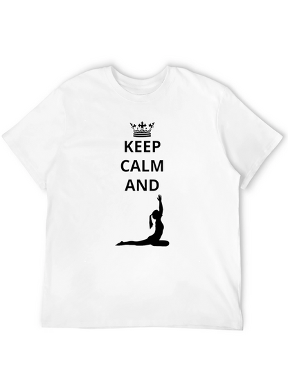 Keep Calm Yoga Pose Black T-Shirt
