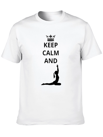 Keep Calm Yoga Pose Black T-Shirt