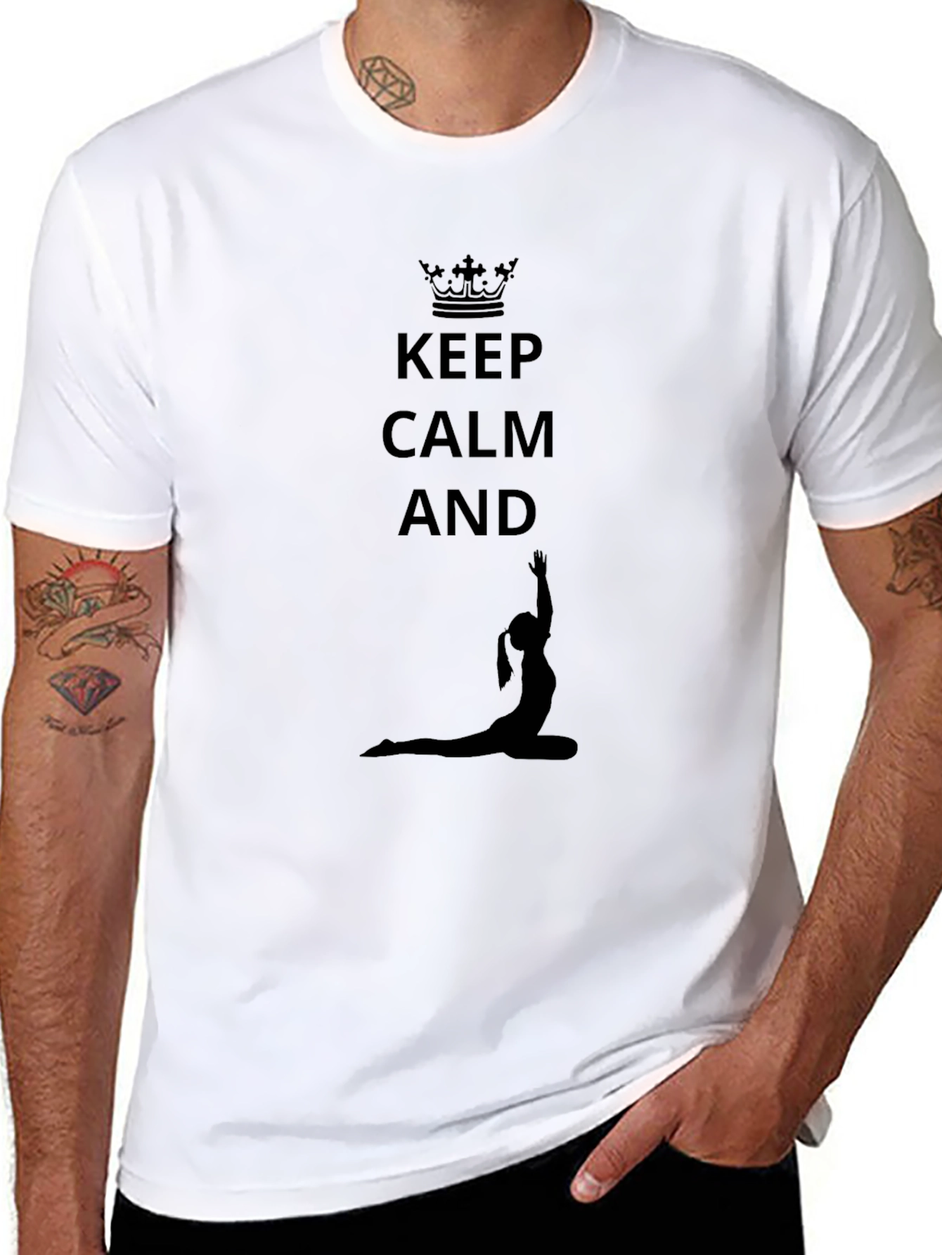 Keep Calm Yoga Pose Black T-Shirt