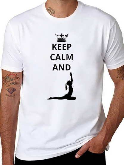 Keep Calm Yoga Pose Black T-Shirt