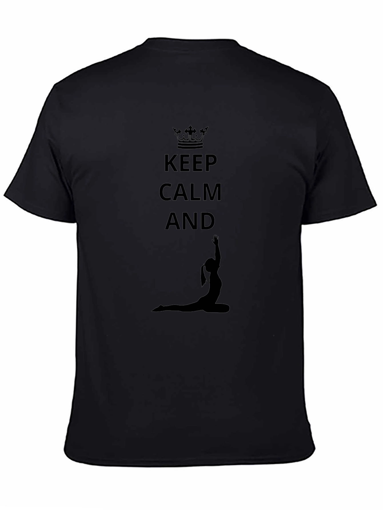 Keep Calm Yoga Pose Black T-Shirt