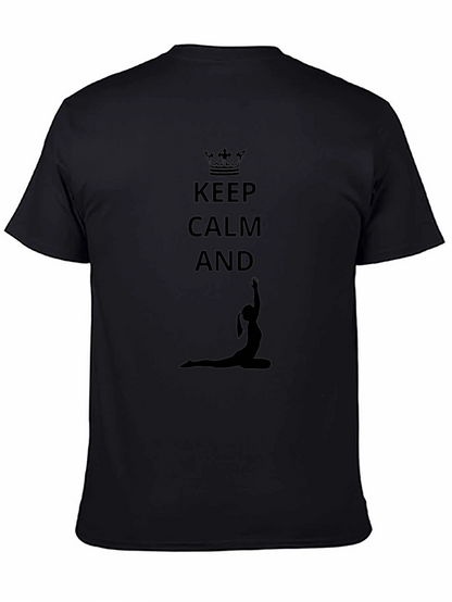 Keep Calm Yoga Pose Black T-Shirt