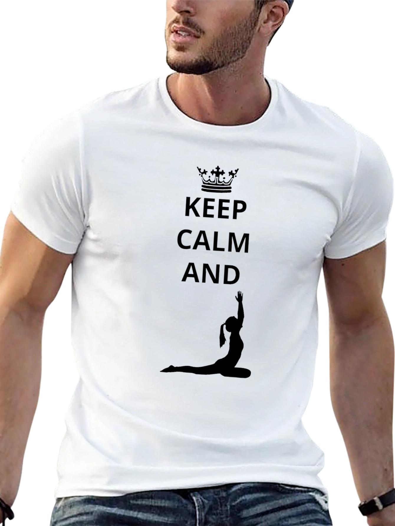 Keep Calm Yoga Pose Black T-Shirt